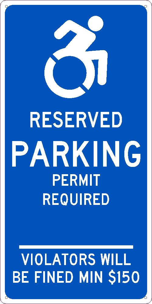 RESERVED PARKING PERMIT REQUIRED, 24X12, .040 ALUM SIGN