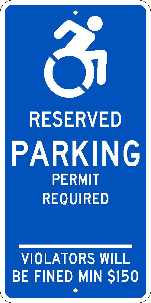 RESERVED PARKING PERMIT REQUIRED, 24X12, .080 REF ALUM SIGN