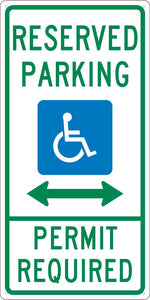 RESERVED PARKING PERMIT REQUIRED,24X12, .040 ALUM SIGN
