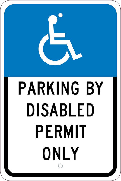 HANDICAPPED PARKING PERMIT ONLY, 18X12, .080 EGP REF ALUM SIGN