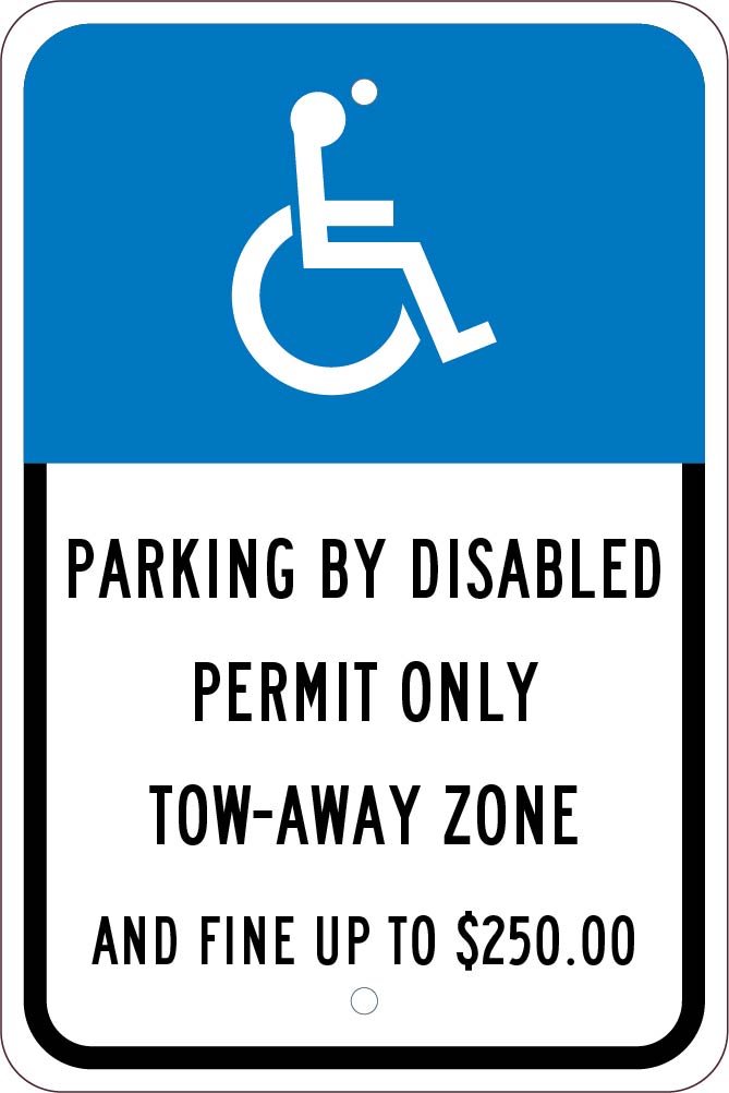 PARKING BY DISABLED PERMIT ONLY, 18X12, .080 EGP REF ALUM SIGN
