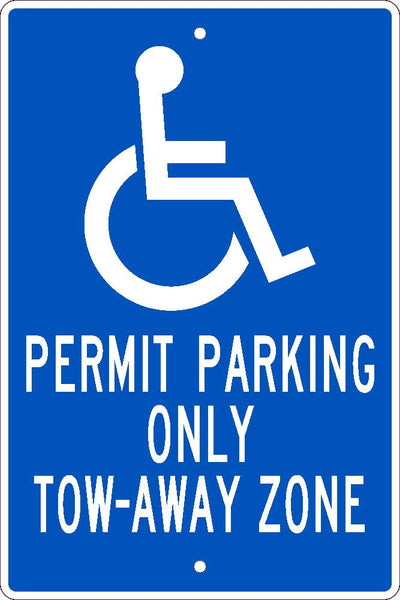 PERMIT PARKING ONLY TOW-AWAY ZONE,18X12, .063 ALUM  SIGN