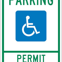 RESERVED PARKING HANDICAPPED, PERMIT REQUIRED, 24X12, .080 EGP REF ALUM SIGN