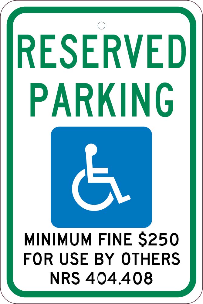 RESERVED PARKING MIN FINE, 18X12 .080 REF ALUM SIGN