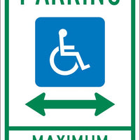 RESERVED PARKING HANDICAPPED, MAX PENALTY $250, 24X12, .040 ALUM SIGN