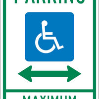 RESERVED PARKING HANDICAPPED, MAX PENALTY $250, 24X12, .063 ALUM SIGN