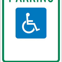 RESERVED PARKING HANDICAPPED VAN ACCESSIBLE,24X12, .040 ALUM SIGN