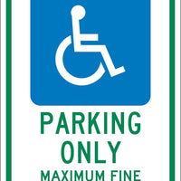 PARKING ONLY,18X12, .040 ALUM SIGN