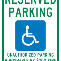 RESERVED PARKING, 18X12,  .080 EGP REF ALUM SIGN