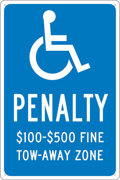 PENALTY $100-500 FINE, 18X12 .040 ALUM SIGN