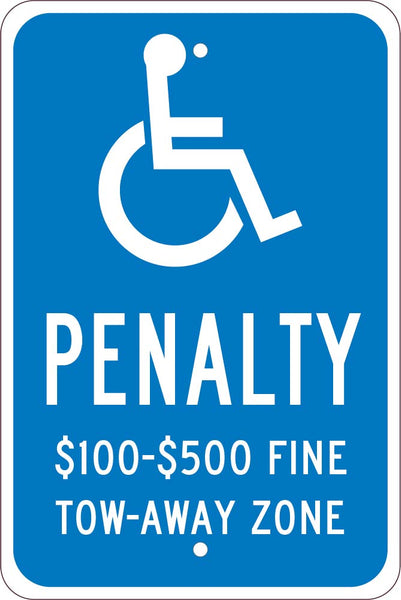 PENALTY $100-500 FINE, 18X12 .080 REF ALUM SIGN