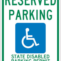 RESERVED PARKING STATE PERMIT REQUIRED, 18X12, .080 EGP REF ALUM SIGN