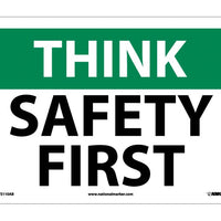THINK SAFETY, SAFETY FIRST, 10X14, .040 ALUM