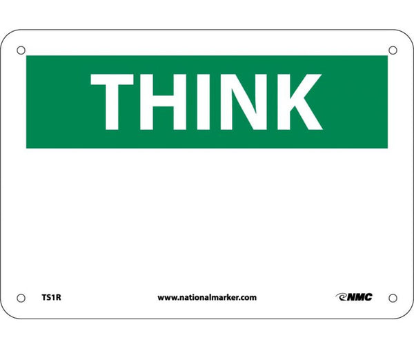 THINK, (HEADING ONLY), 7X10, RIGID PLASTIC