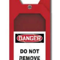 Secure-Status Tag Holder, DANGER DO NOT REMOVE BARRICADE, 10" x 3.5", Plastic