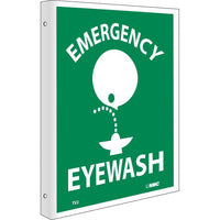 EMERGENCY EYE WASH, FLANGED, 10X8, RIGID PLASTIC