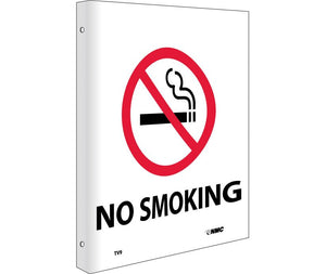 NO SMOKING, FLANGED, 10X8, RIGID PLASTIC
