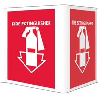 VISI SIGN, FIRE EXTINGUISHER, RED, 8X14 1/2, RIGID VINYL