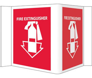 VISI SIGN, FIRE EXTINGUISHER, RED, 8X14 1/2, RIGID VINYL