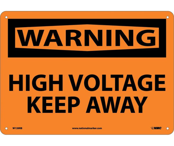 WARNING, HIGH VOLTAGE KEEP AWAY, 10X14, RIGID PLASTIC