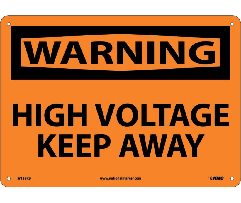 WARNING, HIGH VOLTAGE KEEP AWAY, 10X14, RIGID PLASTIC