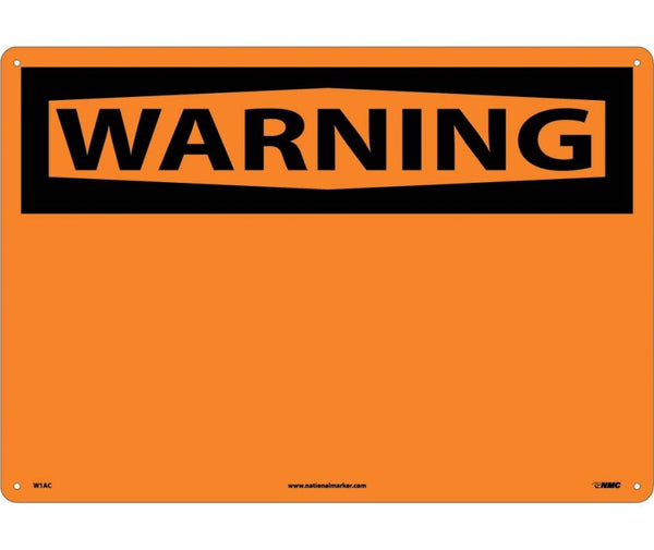 WARNING, (HEADER ONLY), 14X20, .040 ALUM