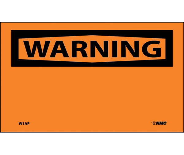 WARNING, (HEADER ONLY), 3X5, PS VINYL, 5/PK
