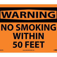 WARNING, NO SMOKING WITHIN 50 FEET, 10X14, PS VINYL