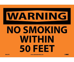 WARNING, NO SMOKING WITHIN 50 FEET, 10X14, PS VINYL