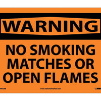 WARNING, NO SMOKING MATCHES OR OPEN FLAMES, 10X14, .040 ALUM