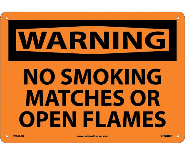 WARNING, NO SMOKING MATCHES OR OPEN FLAMES, 10X14, .040 ALUM