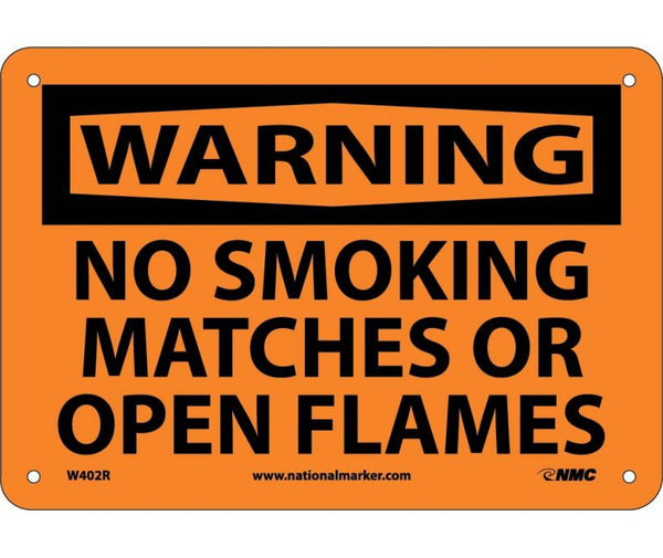 WARNING, NO SMOKING MATCHES OR OPEN FLAMES, 7X10, RIGID PLASTIC