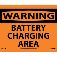 WARNING, BATTERY CHARGING AREA, 7X10, .040 ALUM