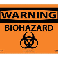 WARNING, BIOHAZARD, GRAPHIC, 10X14, RIGID PLASTIC
