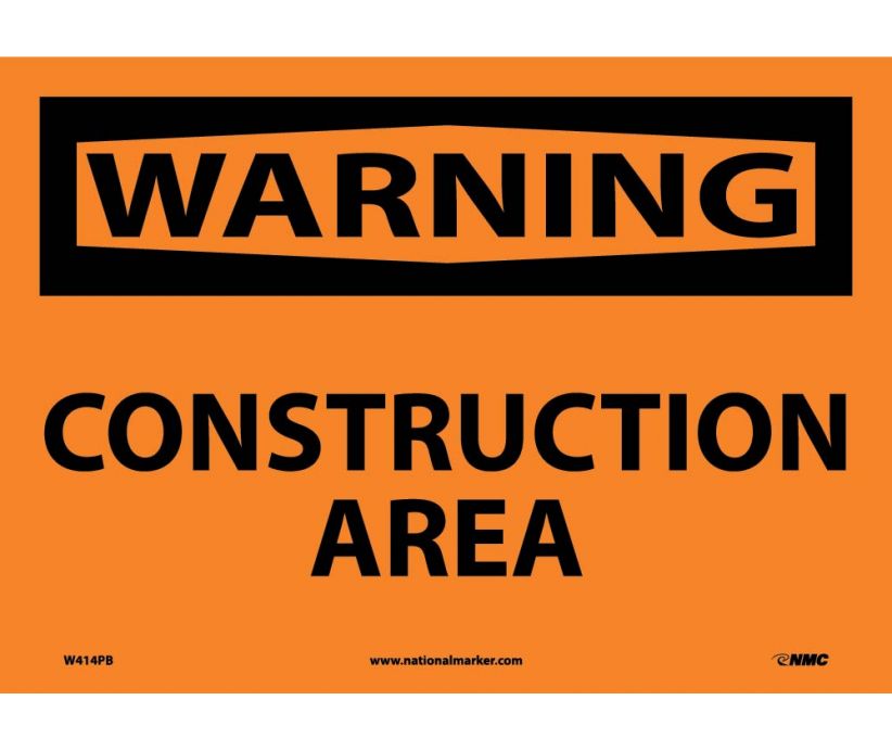 WARNING, CONSTRUCTION AREA, 10X14, PS VINYL