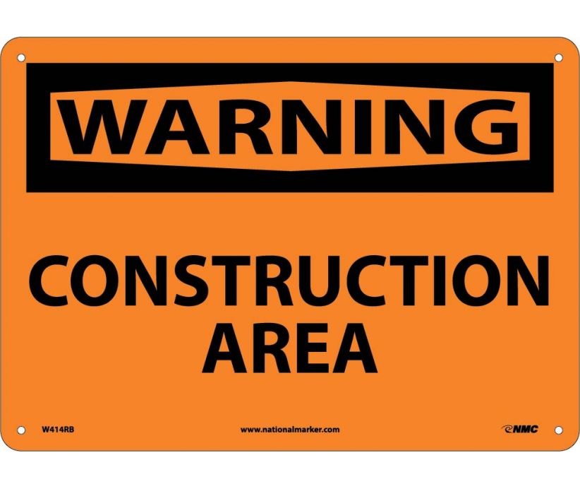 WARNING, CONSTRUCTION AREA, 10X14, RIGID PLASTIC