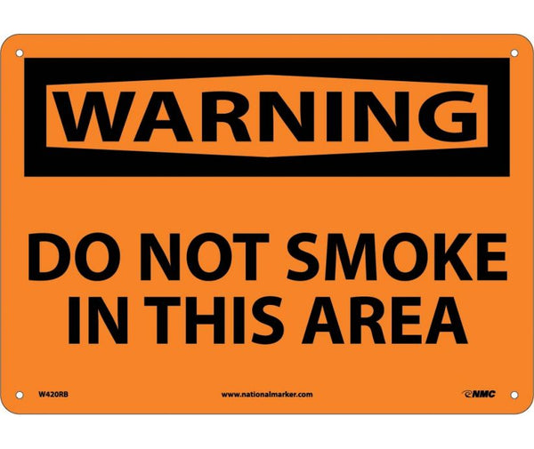 WARNING, DO NOT SMOKE IN THIS AREA, 10X14, RIGID PLASTIC