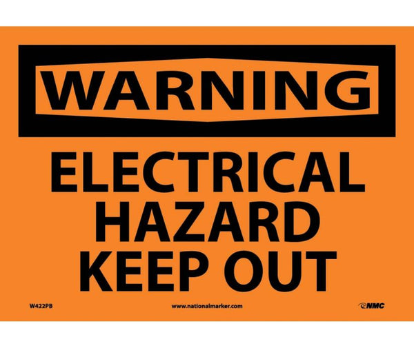 WARNING, ELECTRICAL HAZARD KEEP OUT, 10X14, RIGID PLASTIC