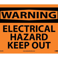 WARNING, ELECTRICAL HAZARD KEEP OUT, 10X14, .040 ALUM