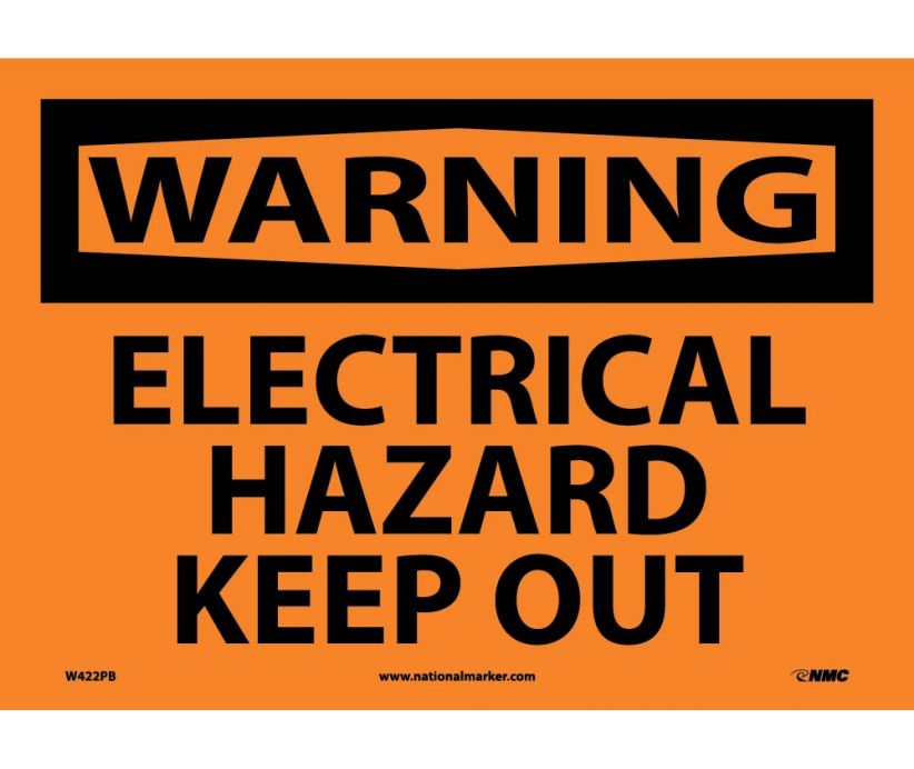 WARNING, ELECTRICAL HAZARD KEEP OUT, 10X14, PS VINYL