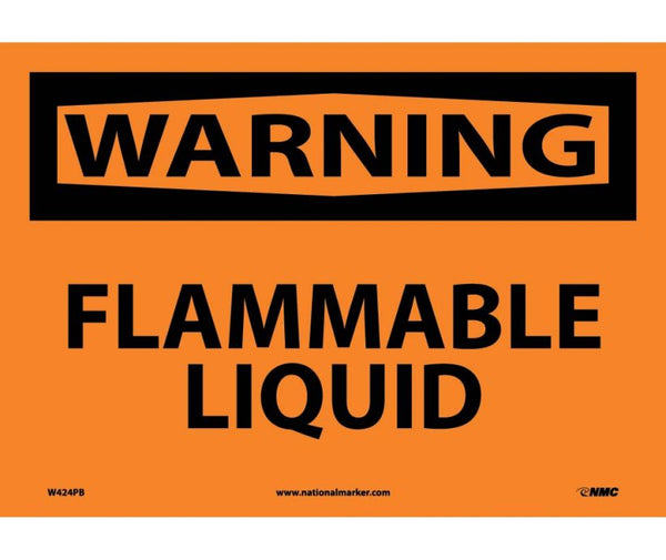 WARNING, FLAMMABLE LIQUID, 10X14, .040 ALUM