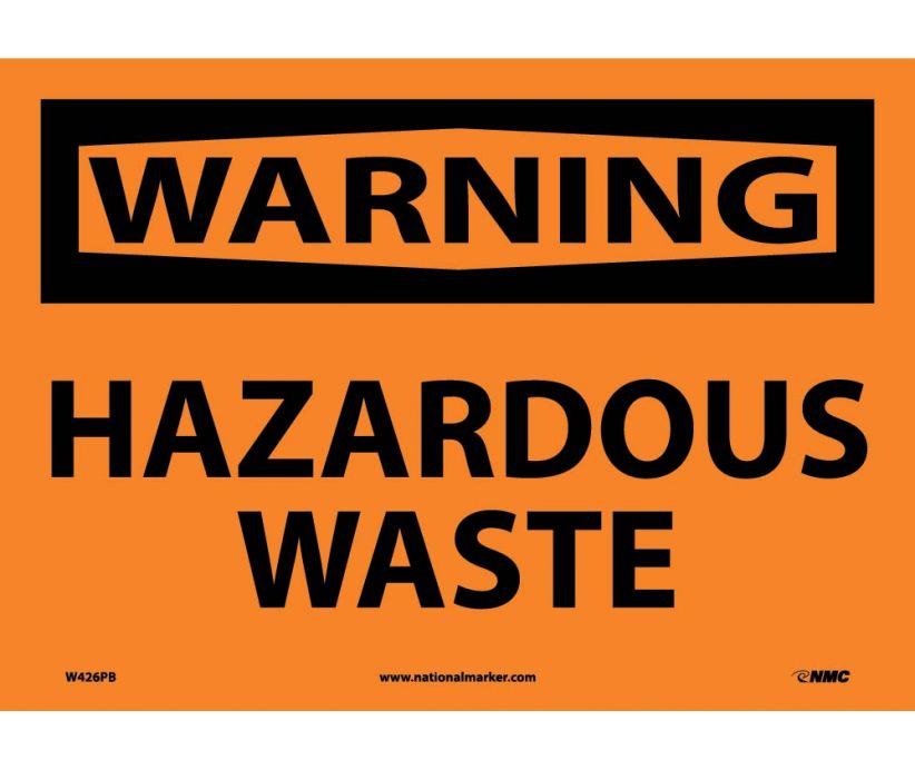 WARNING, HAZARDOUS WASTE, 10X14, RIGID PLASTIC