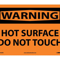 WARNING, HOT SURFACE DO NOT TOUCH, 10X14, RIGID PLASTIC