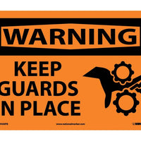 WARNING, KEEP GUARDS IN PLACE, GRAPHIC, 10X14, PS VINYL