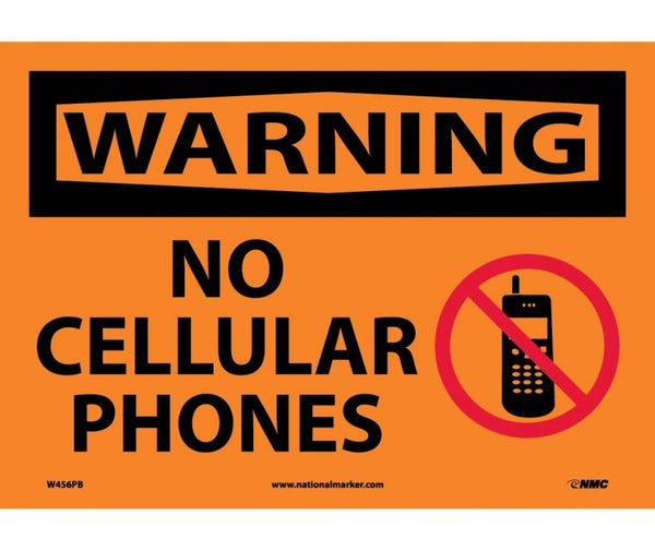 WARNING, NO CELLULAR PHONES, GRAPHIC, 10X14, .040 ALUM