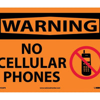 WARNING, NO CELLULAR PHONES, GRAPHIC, 10X14, RIGID PLASTIC