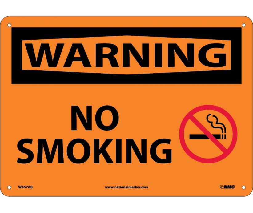 WARNING, NO SMOKING, GRAPHIC, 10X14, .040 ALUM