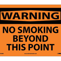 WARNING, NO SMOKING BEYOND THIS POINT, 10X14, RIGID PLASTIC
