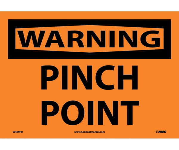 WARNING, PINCH POINT, 10X14, .040 ALUM