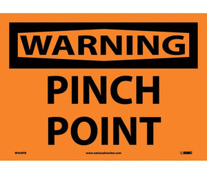 WARNING, PINCH POINT, 10X14, RIGID PLASTIC
